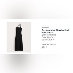 Black Knitted Asymmetrical Abercrombie Dress
